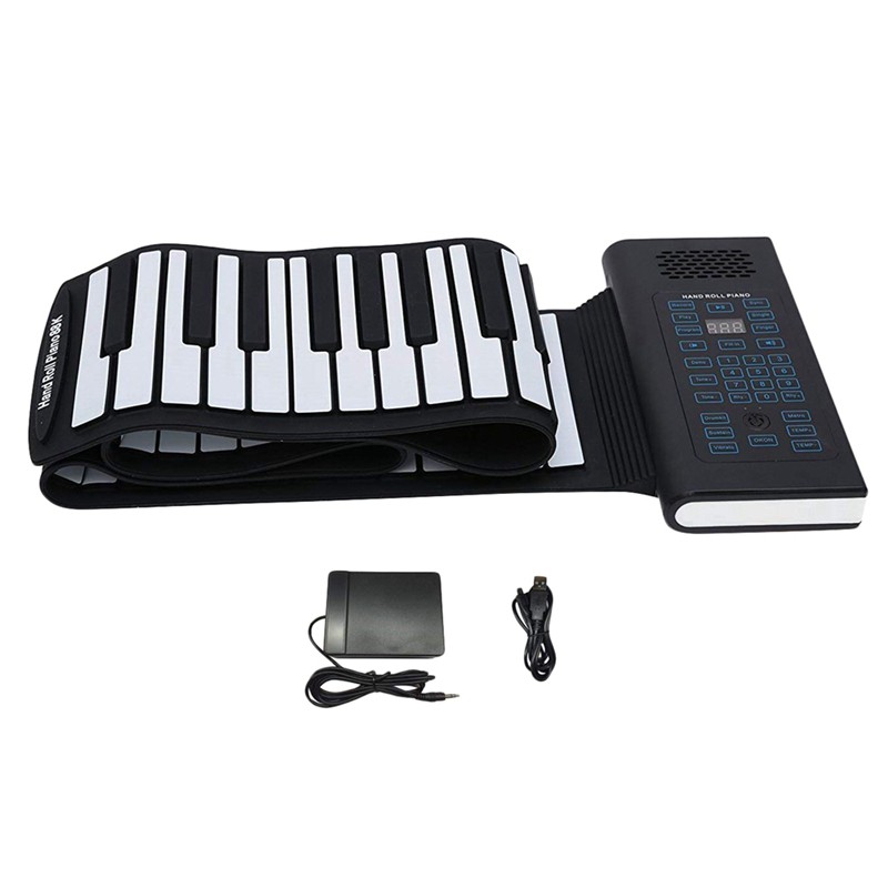 Roll Up Piano 61 Keys Rechargeable Electric Keyboard Premium Silicone ZJV