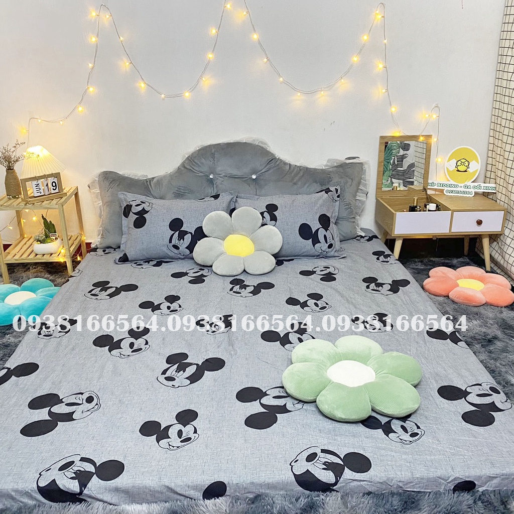 TRỌN BỘ COTTON POLY 5 MÓN CHĂN PHAO DÀY DẶN HÀNG VN CHUỘT XÁM  - ĐỦ KÍCH THƯỚC