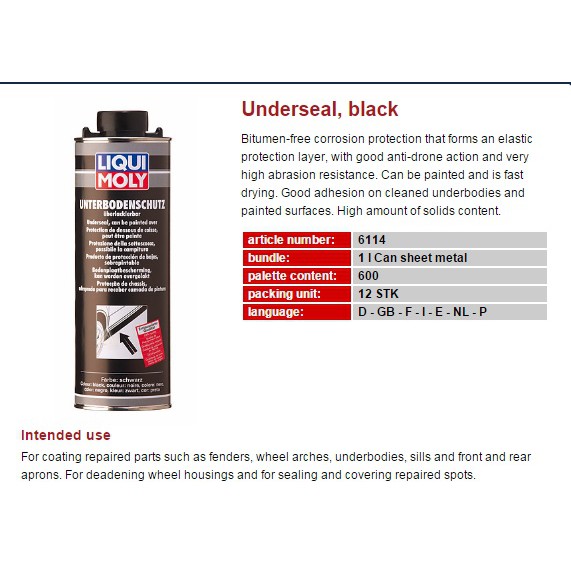 Phủ gầm đen dùng với súng phun Liqui Moly 6114 1l