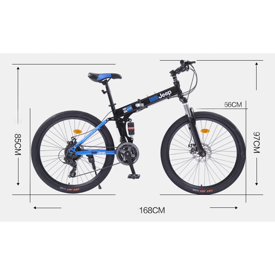 Xe đạp địa hình, xe đạp gấp thế thao JEEP chính hãng điều chỉnh tốc độ thumbnail