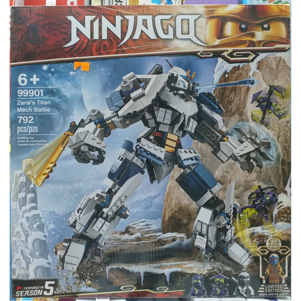 Lego Ninjago 99901 chiến giáp hợp thể  của zanes titan mech battle 792 khối