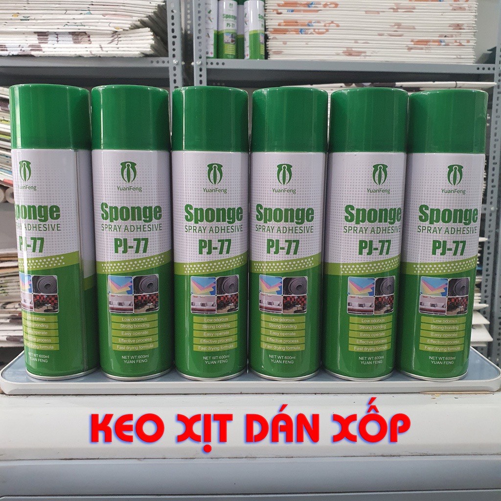 Keo Dán Xốp Dạng Xịt Đa Năng PJ77, Dán Xốp, Mút, Giấy Decal, không mùi, chất lượng cao