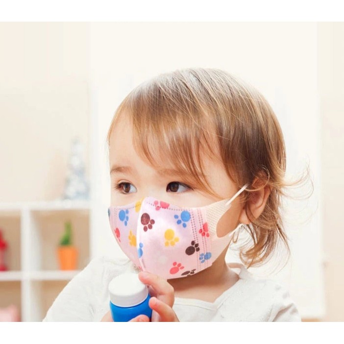 Khẩu trang 3D cho Bé Trai Bé Gái 3 lớp dày dặn kháng khuẩn dùng được nhiều lần