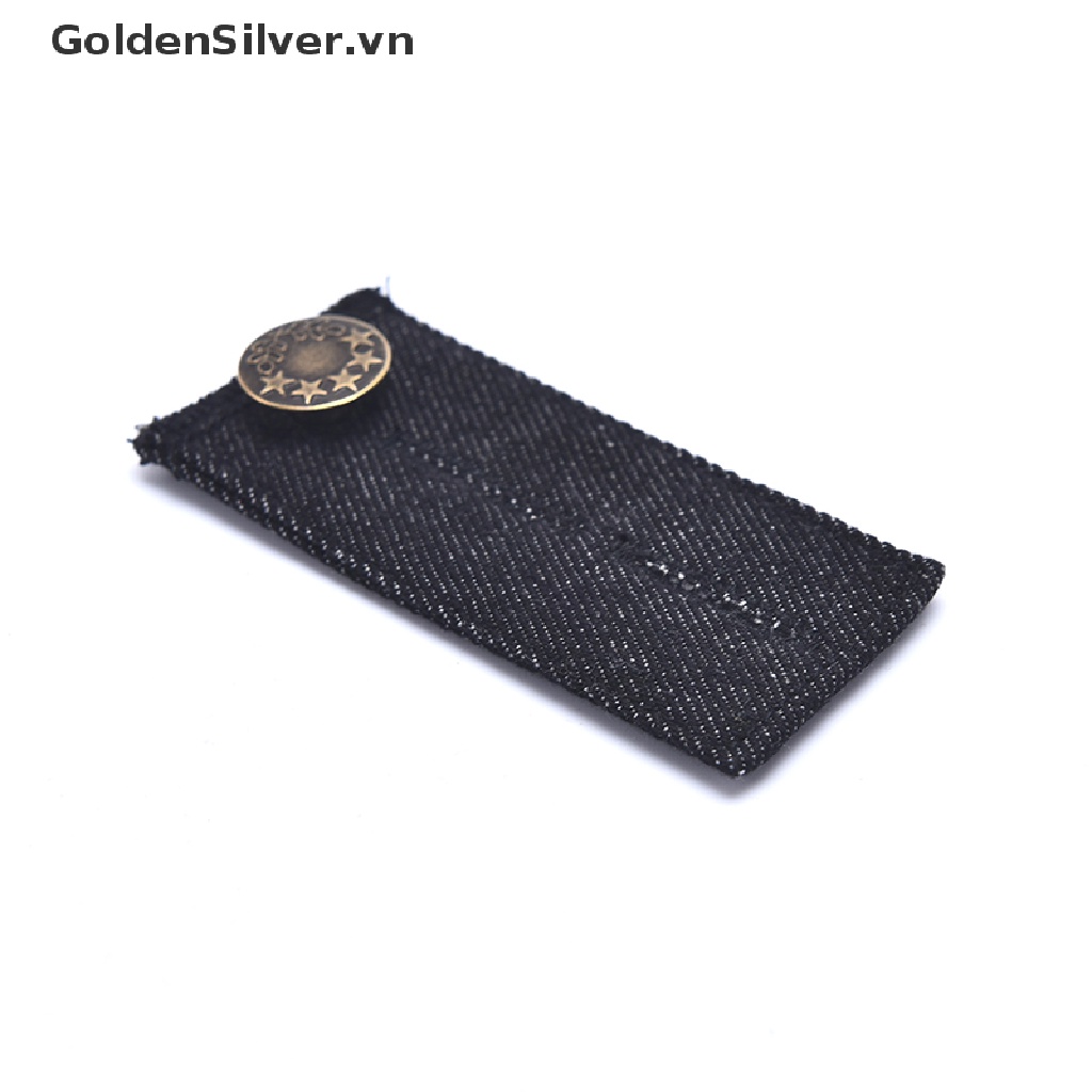 【GoldenSilver】 Unisex Jeans Extension Button Waist Expander Pants Adjustment Waist Button .