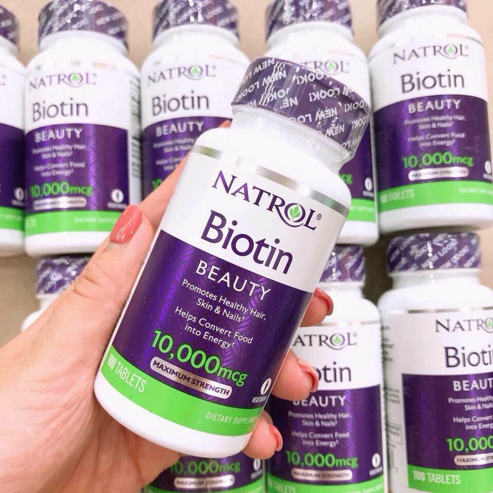 Viên Uống Mọc Tóc Biotin Natrol Mỹ 10000mcg