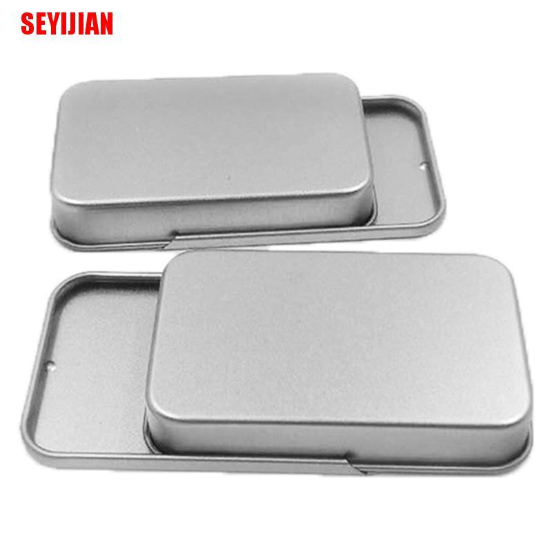(SEY) Hộp Thiếc Nhỏ Có Nắp Trượt Dùng Đựng Sáp / Kem Dưỡng / Râu / Thuốc