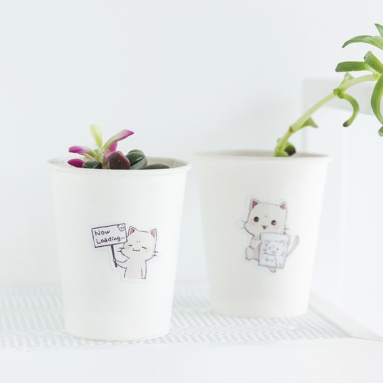 [HD49] Bộ 45 hình dán sticker Hình Mèo Kawaii trang trí sổ tay DIY