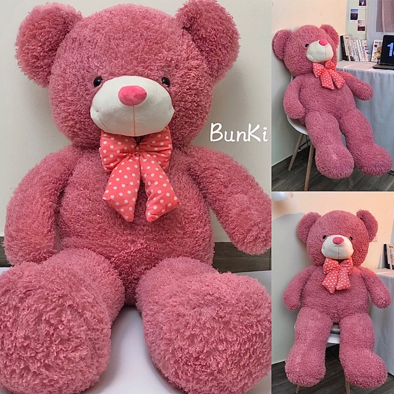 Gấu Bông Teddy First Love Hồng 1m3 khổ vải cao 1m2 cao cấp BUNKI