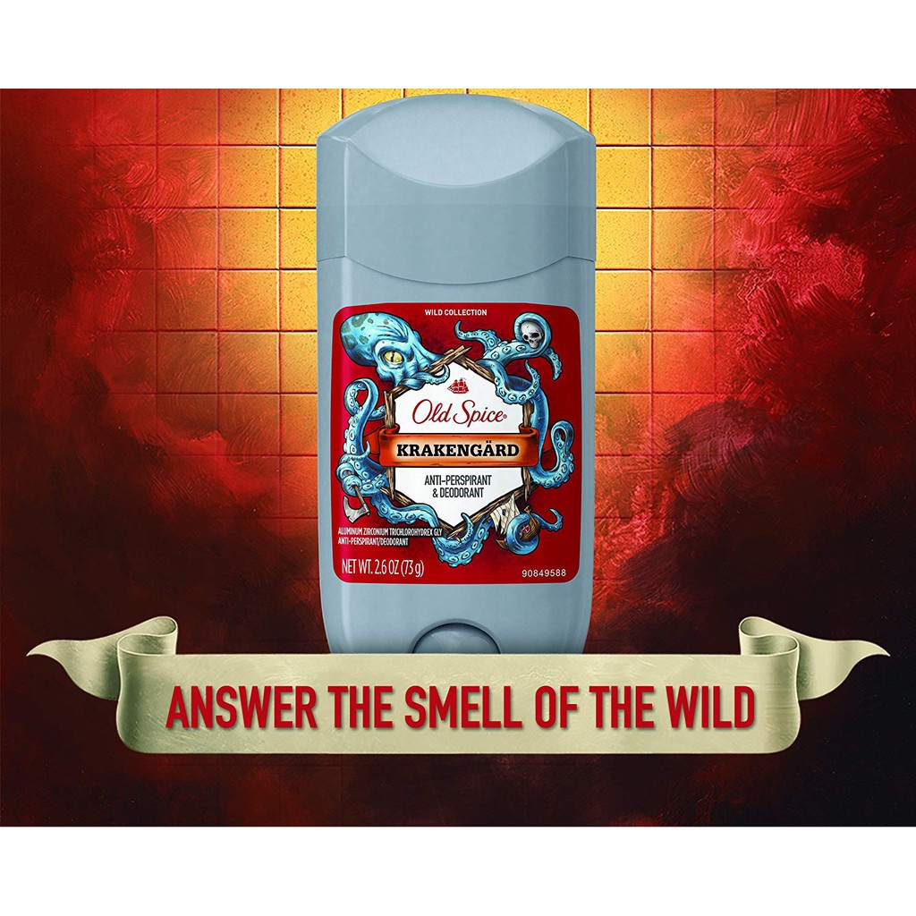 Lăn sáp khử mùi nam Old Spice Wild Collection Men's Deodorant Krakengard 73g (Mỹ)