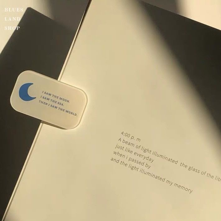 Kẹp Đóng Kín Tài Liệu mini Hình Mặt Trăng Xanh Dương