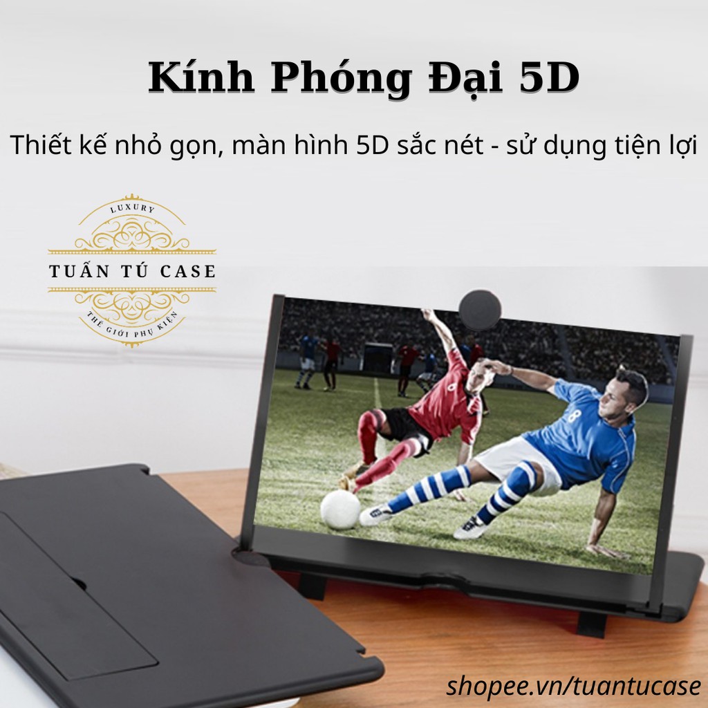 Kính phóng to màn hình điện thoại 5D Cao Cấp - Kính phóng đại màn hình điện thoại sắc nét không nhòe không đau mỏi mắt