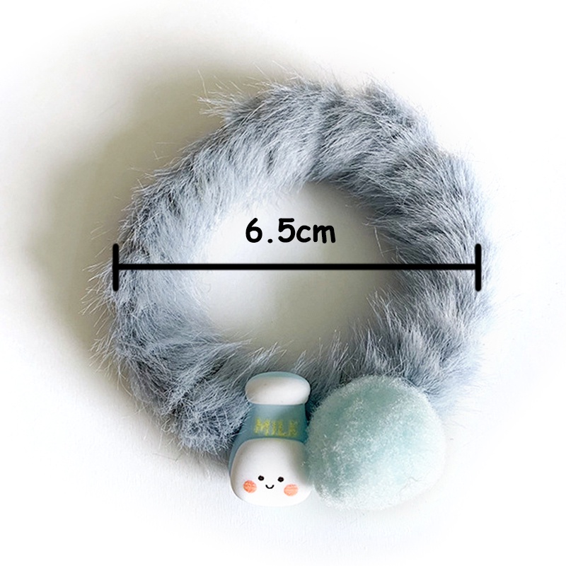 【kifli】Dây buộc tóc cao su vải lông nhung màu kẹo ngọt phong cách Hàn Quốc dễ thương