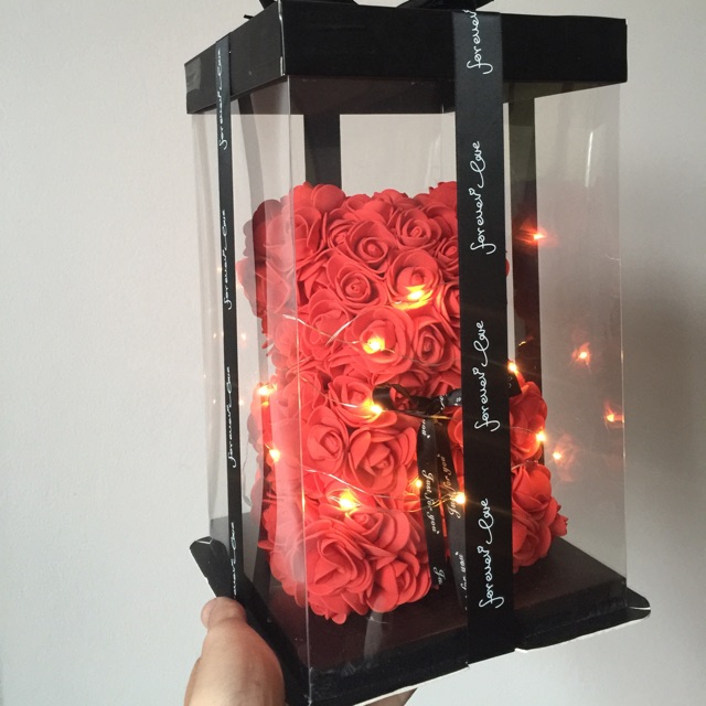 Gấu hoa (size 30cm) full hộp + đèn siêu đáng yêu cho Crush 😍😍😍 | BigBuy360 - bigbuy360.vn