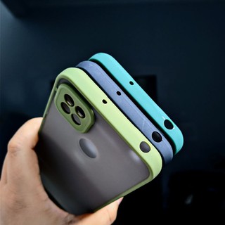 Redmi 9C - Ốp lưng nhám viền màu bảo vệ Camera