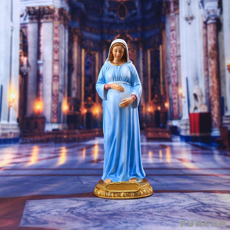 Tượng Đức Mẹ Mary 8 "Để Bàn Trang Trí Mô Hình Tượng Đức Mẹ Bầu Mary Jesus