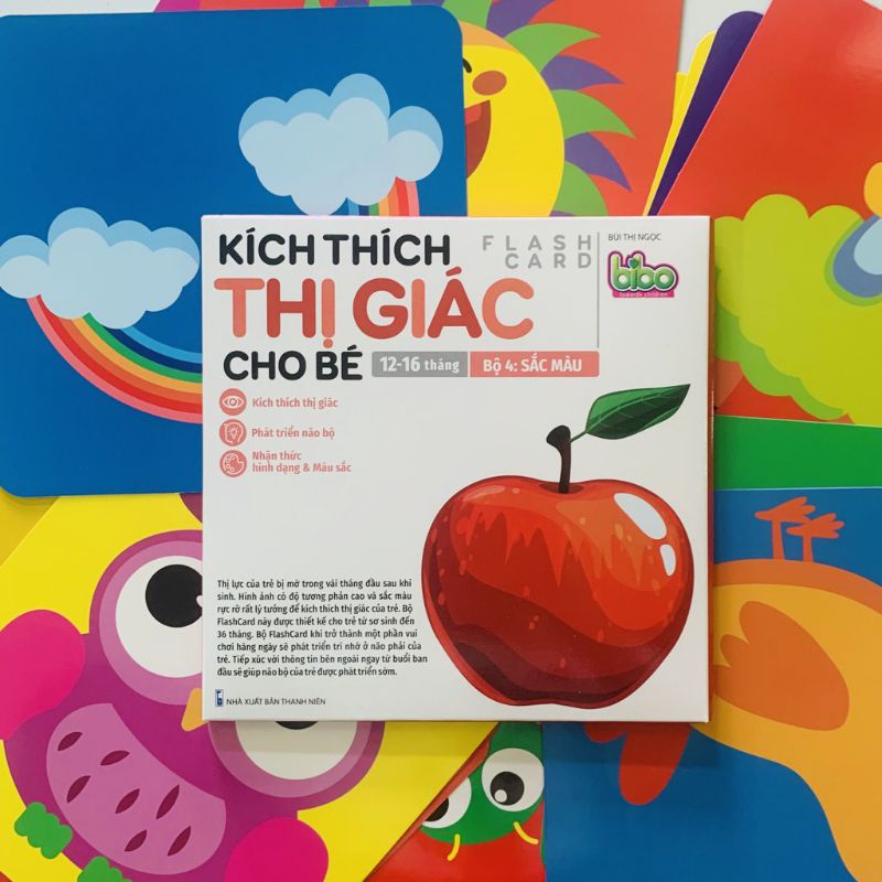 Bộ Thẻ Kích thích Thị giác Thẻ Học Flashcard Cho Bé từ 0-36 tháng, Khổ 21x21cm, In 2 mặt