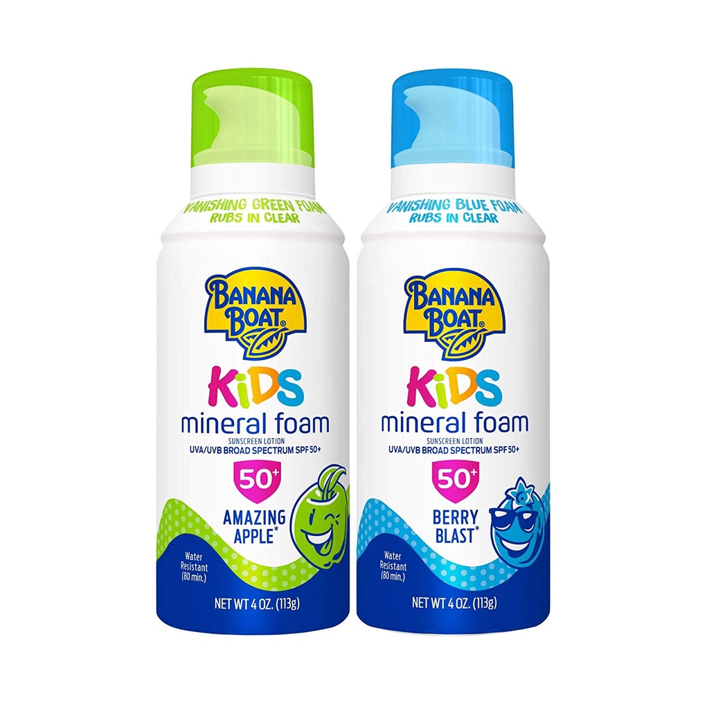 Mousse chống nắng kháng nước trẻ em Banana Boat Kids Vanishing Color Reef Friendly Mineral Sunscreen 113g (Mỹ)