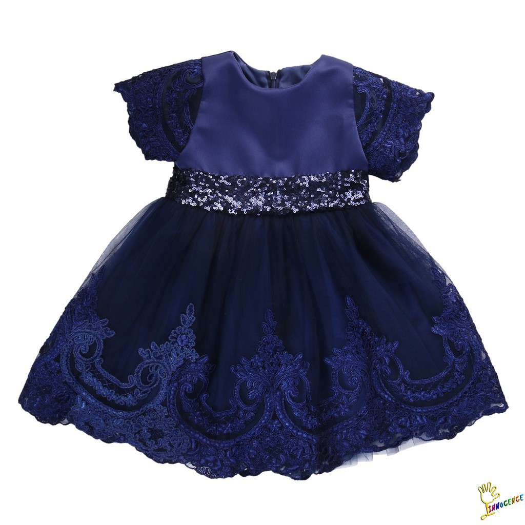 ❤XZQ-Toddler Baby Girls Sequins Tulle Formal Princess Gown Flower Dress Wedding Birthday Party