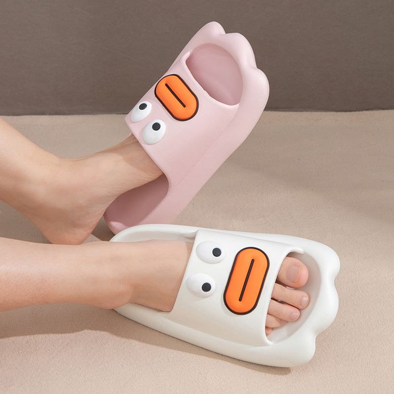 Dép Đi Trong Nhà Đế Dày Chống Va Đập In Hình Vịt Dễ Thương Thời Trang Mùa Hè 2022 Cho Cặp Đôi