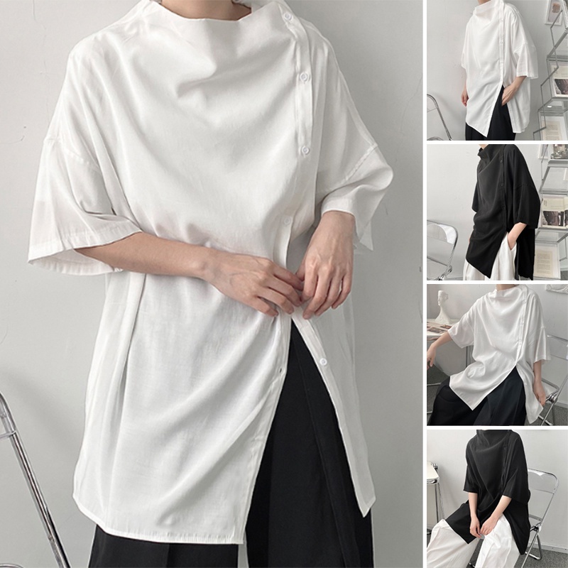 Áo Thun Tay Lỡ Đính Nút Thời Trang Dành Cho Nam
