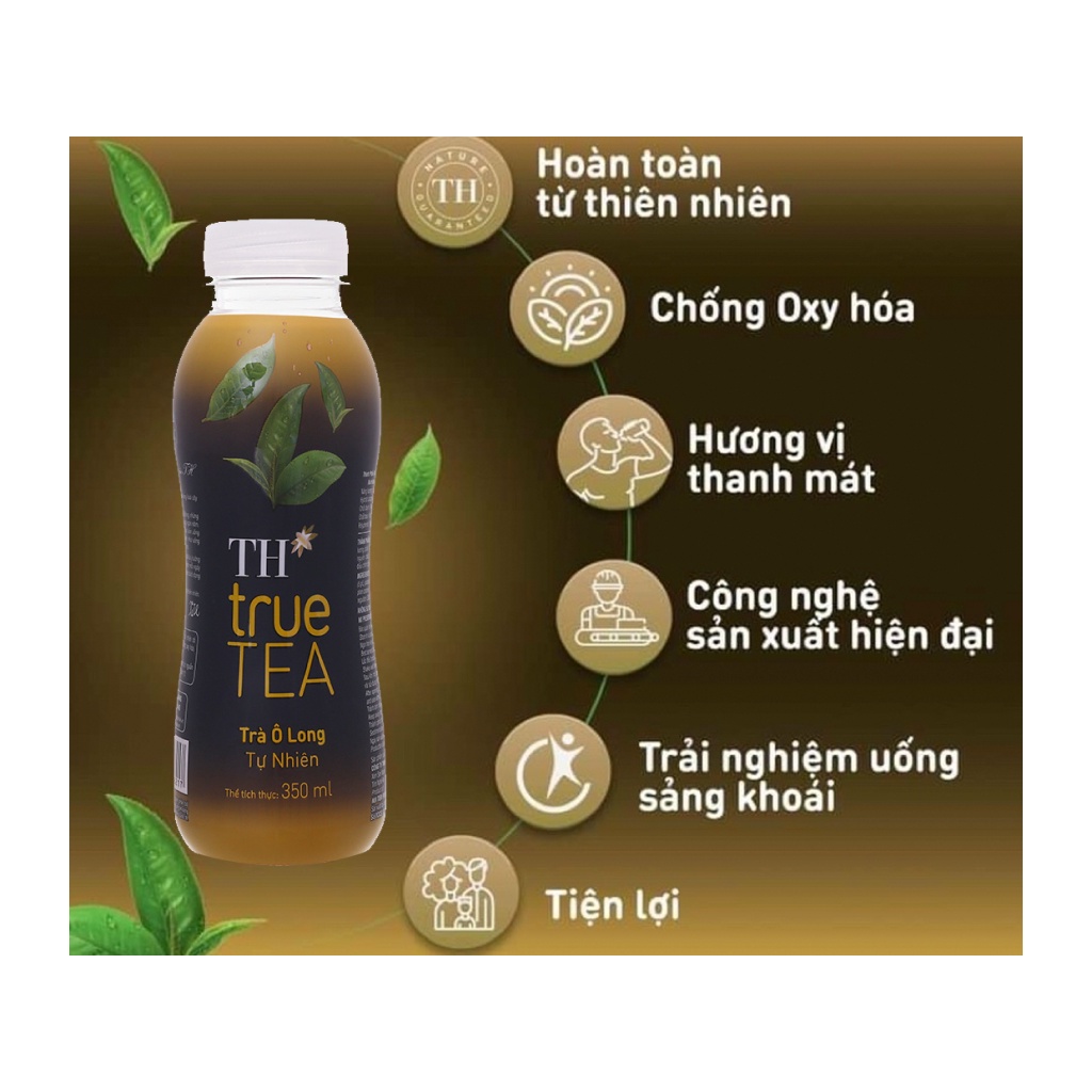 Chai trà TH TRUE TEA 350ml VỊ Chanh/ Ô long