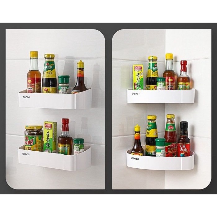 Kệ Góc Dán Tường Đựng Đồ Nhà Tắm, Nhà Bếp Cao Cấp OENON Nhựa ABS Siêu Chắc Chắn
