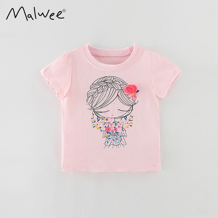Áo thun hè cotton hồng cô gái Malwee cho bé gái 2-7 tuổi Mẫu mới 2022 - BlewKids Official Store