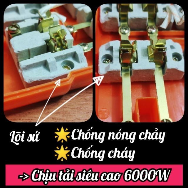 Ổ cắm không dây Nival® chịu tải cao 6000W / Lõi sứ vỏ dày siêu bền