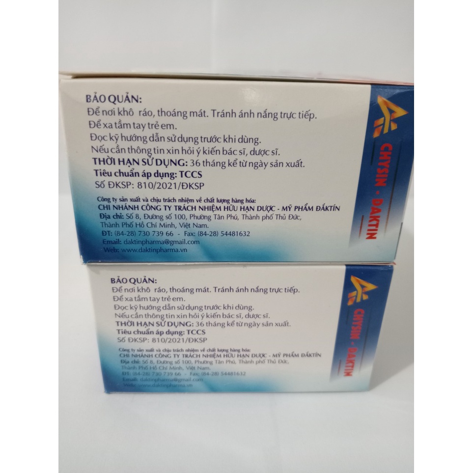 ALPHA CHYSIN DAKTIN Hộp 200 viên giúp giảm sưng, phù nề do viêm do chấn thương phần mềm