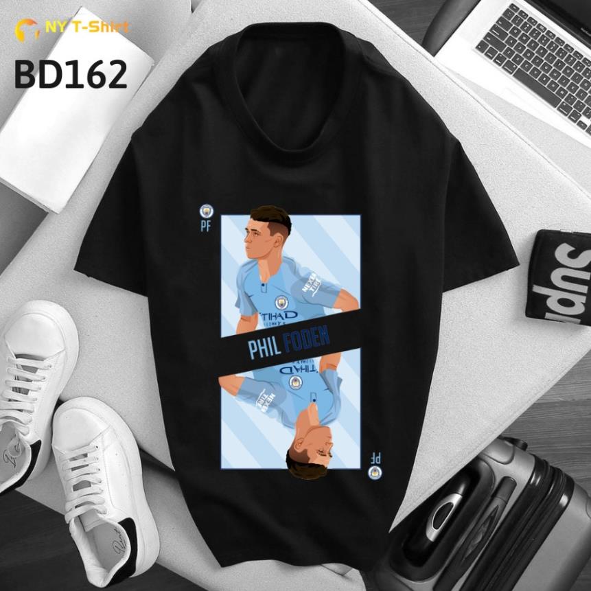Áo Thun In Hình  Phil Foden Mã BD162 - Áo In Hình Cầu Thủ Bóng Đá