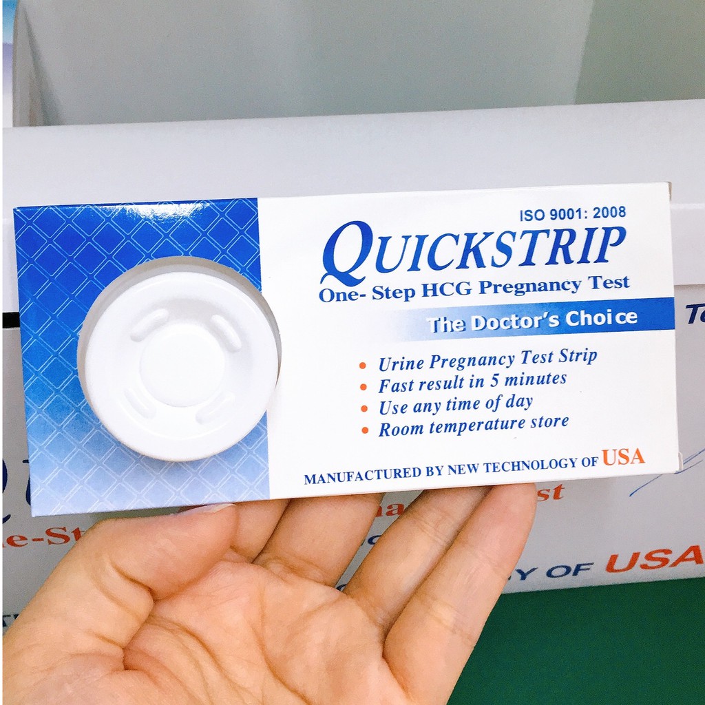 (Che tên hàng) Que thử thai Quickstrip cho kết quả nhanh, chính xác