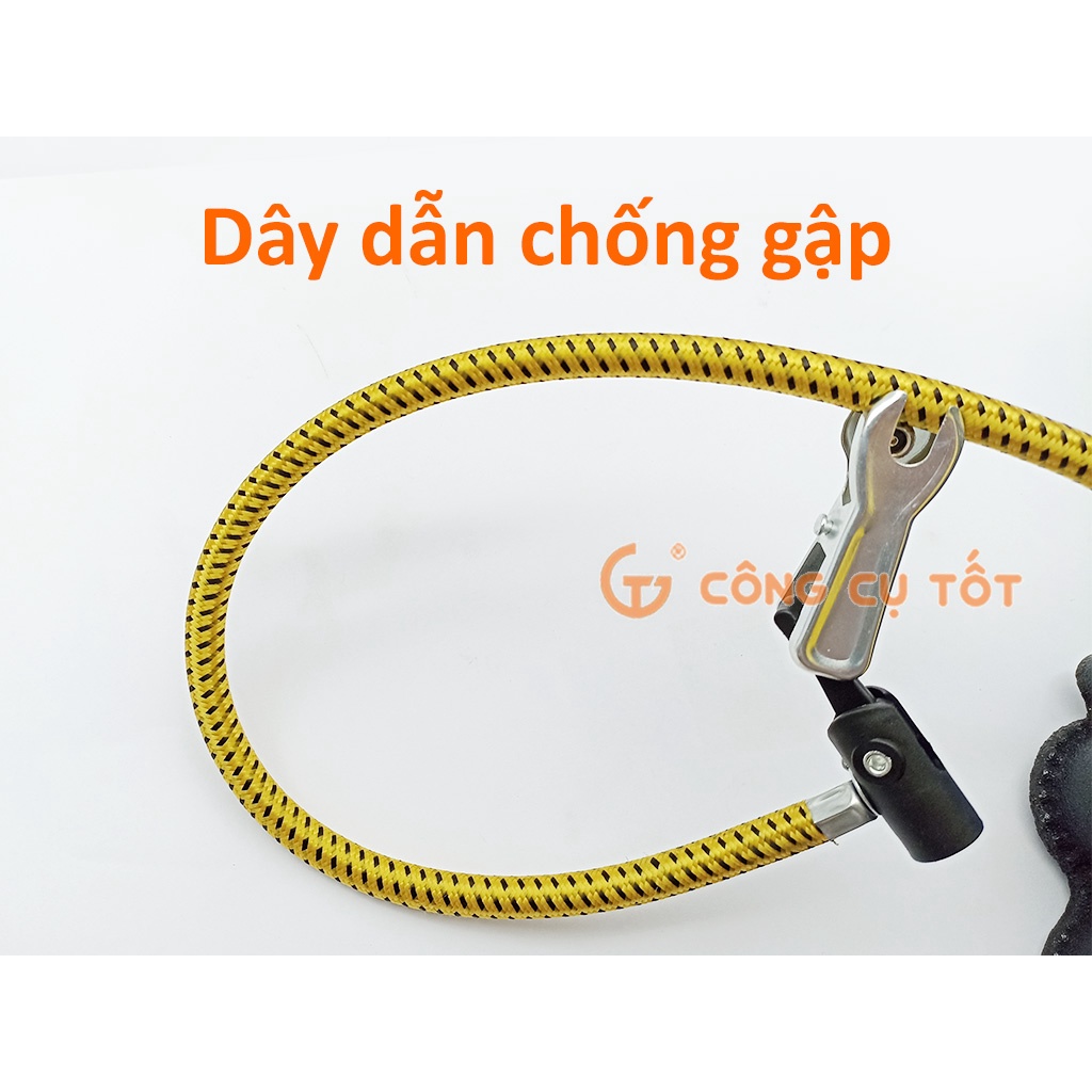 Bơm xe đạp, xe máy bằng tay có bình và đồng hồ 7 cân hơi, dung tích 340cc LS+