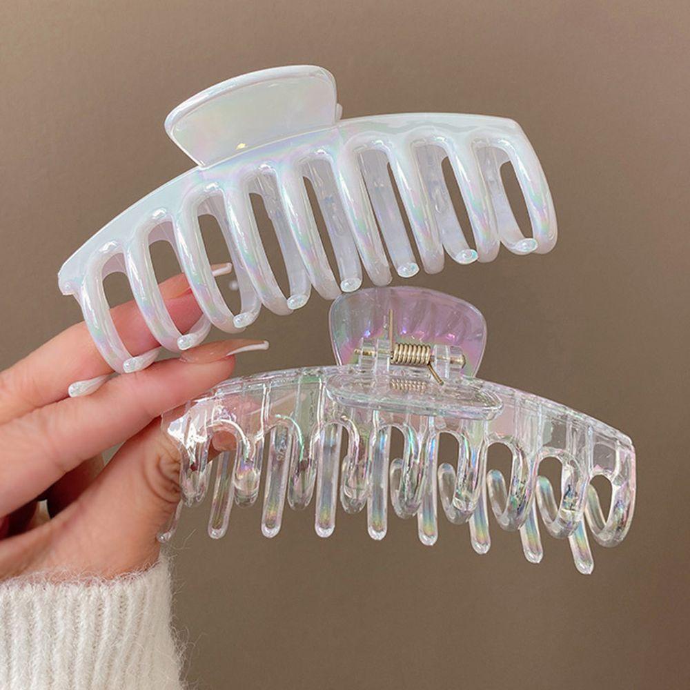 Danilo Kẹp Tóc Móng Vuốt Acrylic Thiết Kế Hình Học Màu Laser Cá Mập Cá Tính Thời Trang Cho Trẻ Em