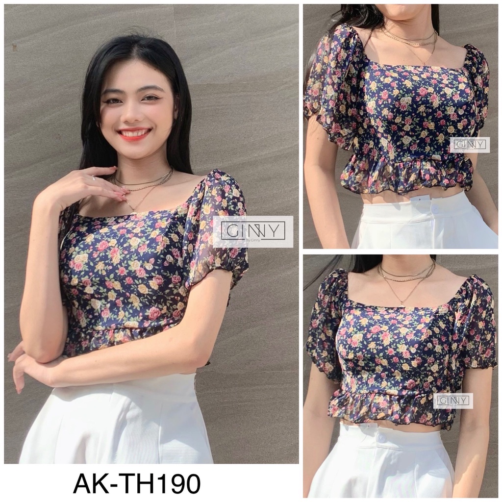 Áo kiểu tay bèo GINNY trendy nữ tính dịu dàng ngọt ngào nàng thơ