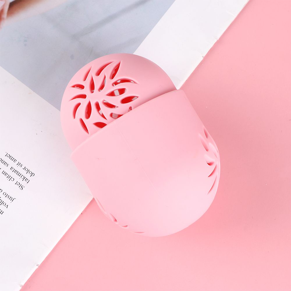 [Hàng mới về] Hộp đựng mút trang điểm hình quả trứng bằng silicon mềm nhanh khô chống nấm mốc