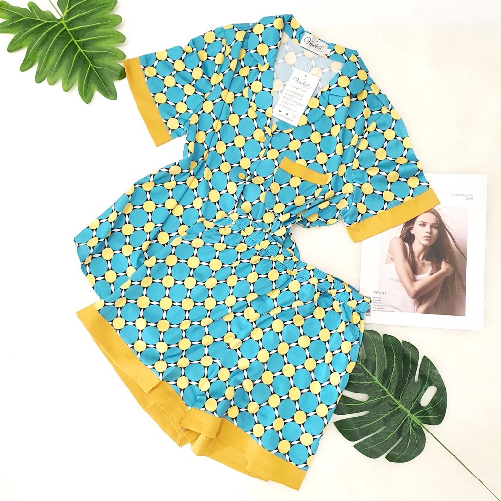 Bộ Đồ Ngủ Pijama Nữ Quần Đùi Tay Ngắn Lụa Cao Cấp Mặc Nhà Đẹp Mềm Mịn Thấm Hút Thoáng Mát – VADESI