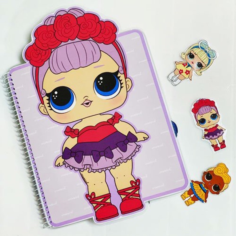 Búp bê giấy - Học liệu bóc dán Thay đồ cho búp bê LOL tím