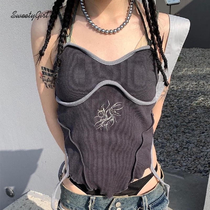 Áo Hai Dây Cổ Tròn Họa Tiết Thêu Thời Trang Quyến Rũ Cho Nữ 2022