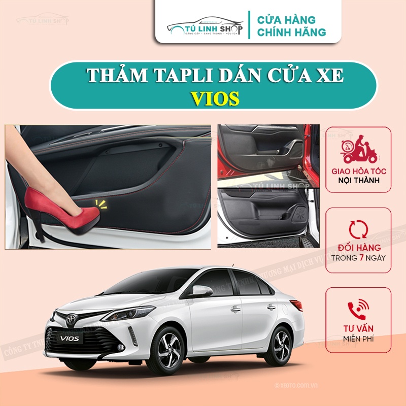 [Mã LIFEAUMAY giảm 10% tối đa 30k đơn 150k] Bộ 4 Thảm Tapli VIOS dán cánh cửa chống trầy xước xe