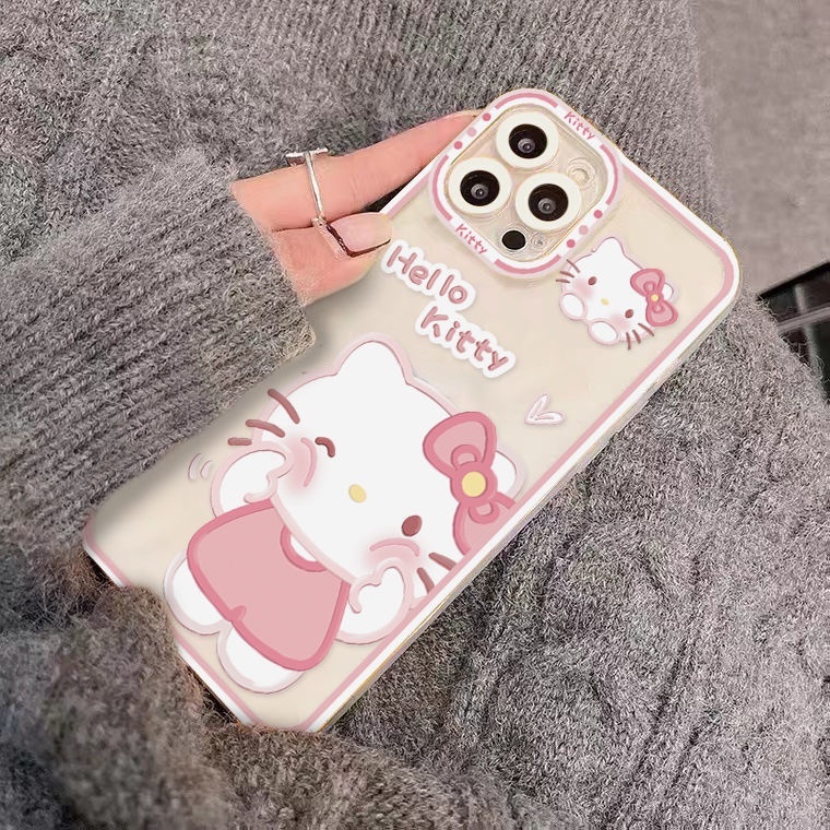 Ốp Điện Thoại Silicone Mềm Nhám In Hello Kitty Cho iPhone 13 Pro Max mini 12 Pro Max mini SE 2020 11 Pro Max X XS Max XR 8 7 6 6s Plus
