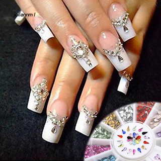 Hộp bánh xe phụ kiện trang trí móng nghệ thuật hình giọt nước