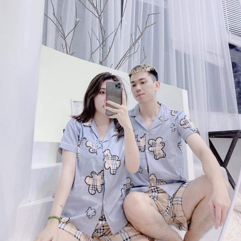 Pijama Hàn Quốc Hình Cute Tay Ngắn Quần Ngắn Đủ Size - Bộ ngủ Couple Full size