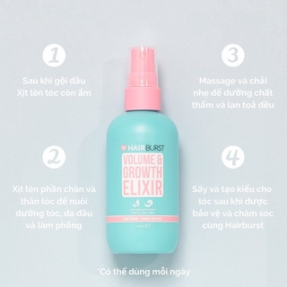 Xịt dưỡng tóc Hairburst Volume and growth elixir avocado & coconut
