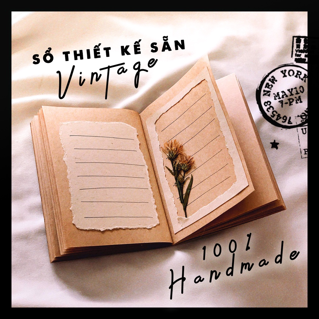 Sổ Vintage thủ công trang trí sẵn - NOMAD GARDEN