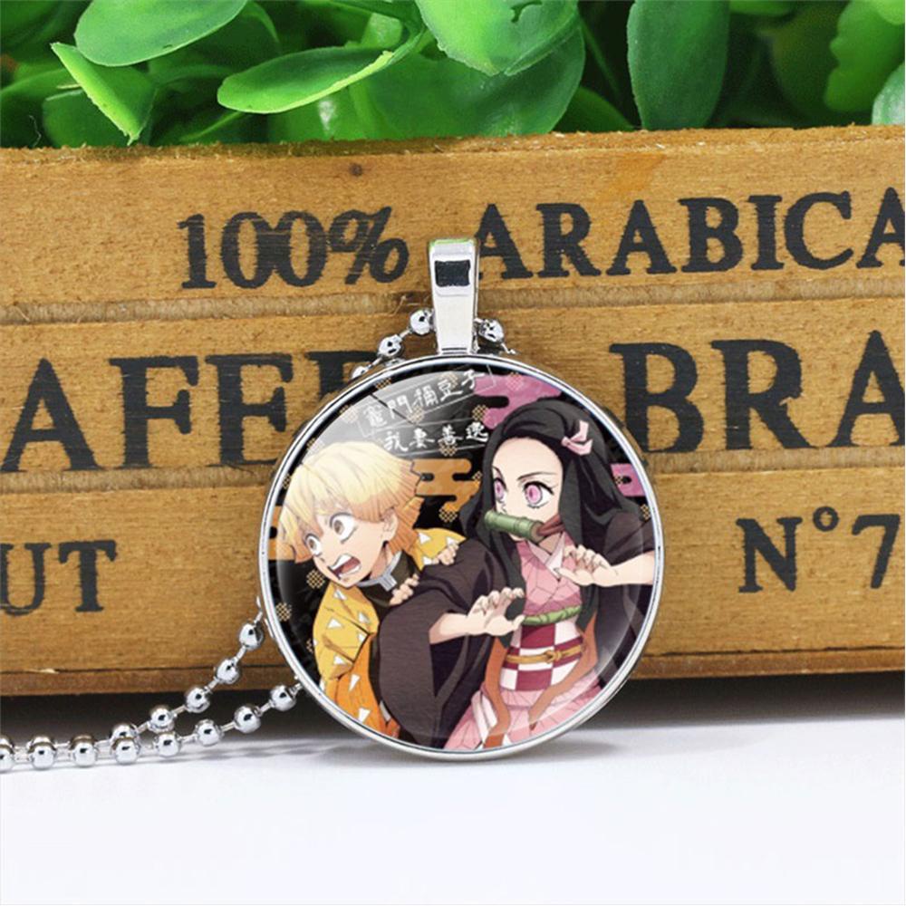 Dây Chuyền Mặt Thủy Tinh In Hoạt Hình Kimetsu no Yaiba Dễ Thương Kính|Đồng Hồ Đeo Tay Thời Gian Chất Lượng Cao|Vòng Cổ Hóa Trang Nhân Vật Hoạt Hình Ngộ Nghĩnh