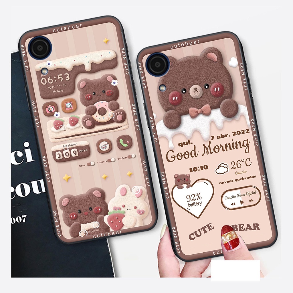 Ốp lưng Samsung Galaxy A03 CORE in hình Gấu nâu - hồng, Gấu Be@rick  cực CUTE, DỄ THƯƠNG