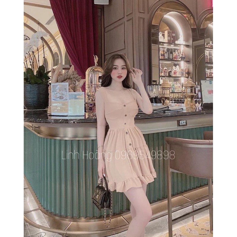 [Mã WASTMAY giảm 15% tối đa 30K đơn 150K] BÁN SỈ VÁY XOÈ 2S BÈO CÚC DỌC 2 MÀU ĐEN BE CHO NỮ | BigBuy360 - bigbuy360.vn