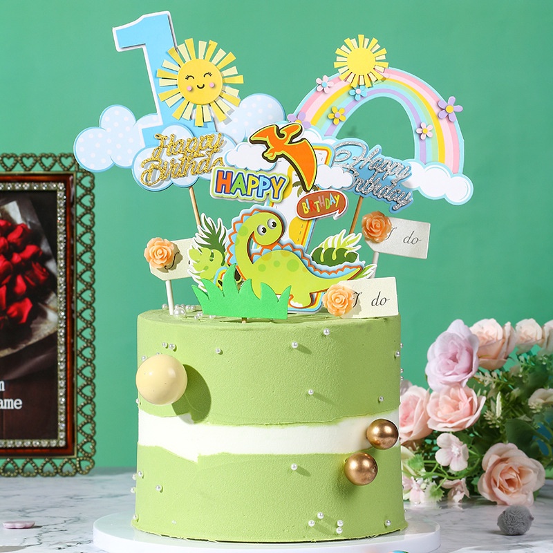 thẻ cắm bánh khủng long siêu đẹp
