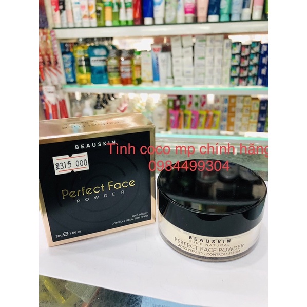 Phấn phủ bột siêu mịn lâu trôi kiềm dầu Perfect Face Powder Beauskin Hàn quốc 30g/ Hộp Tone #21 màu da sáng tự nhiên