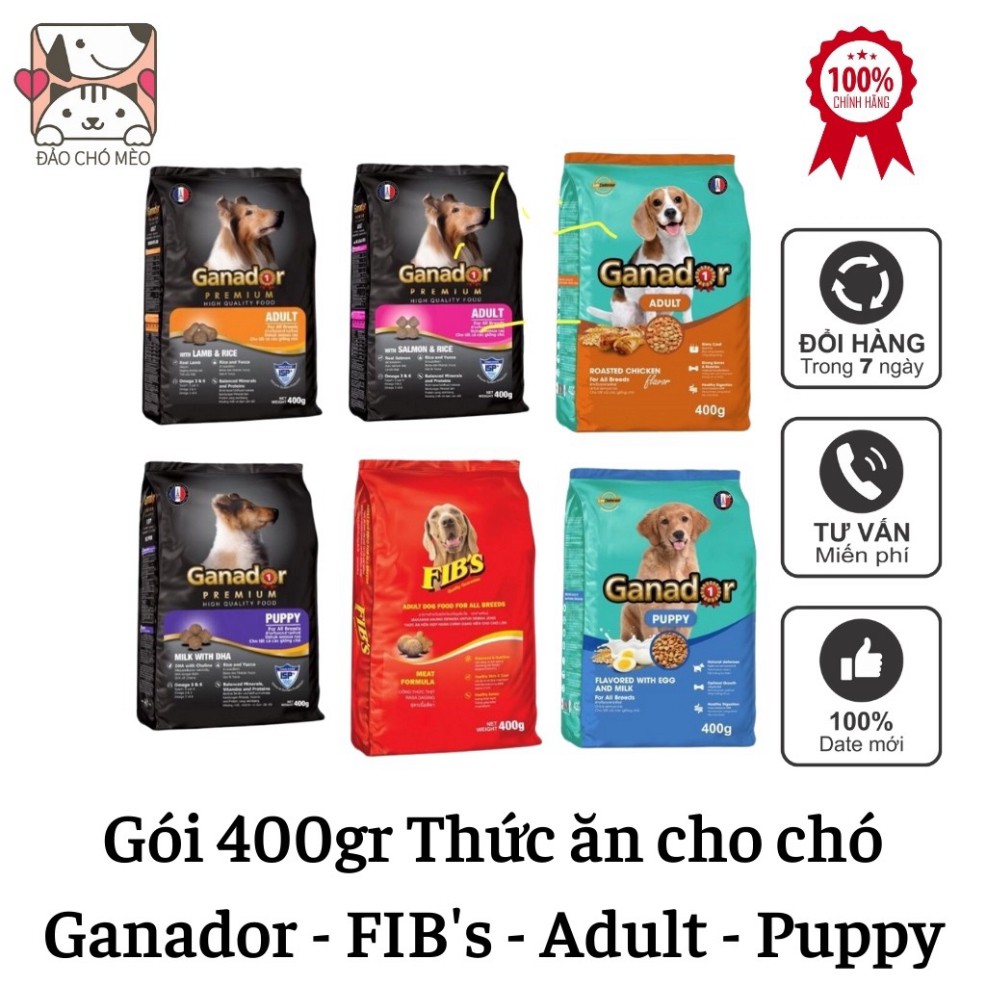 Thức Ăn Cho Chó Gói 400gr Chó Con Chó Trưởng Thành Chó Lớn Ganador - FIB's - adult - puppy